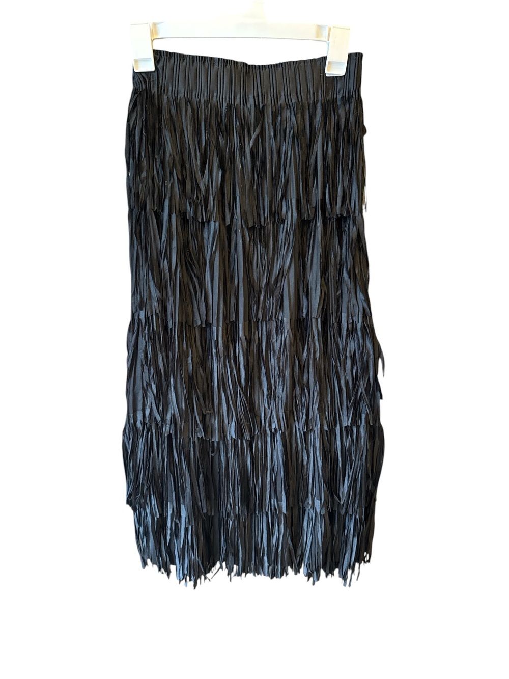 Fringed Tiered Midi Skirt in Black- Boho, festival or Rodeo ready. - Picture 4 of 5